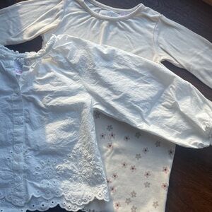 Zara Girls Neutral Long Sleeve Shirt Bundle Size 4